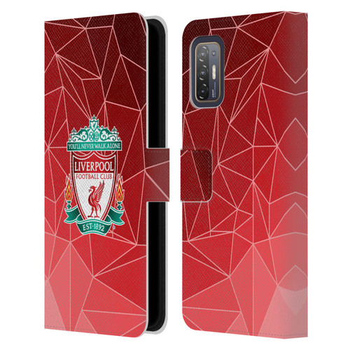 Liverpool Football Club Crest & Liverbird 2 Geometric Leather Book Wallet Case Cover For HTC Desire 21 Pro 5G