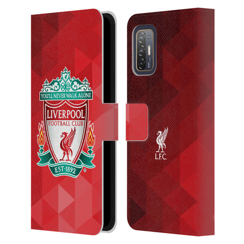 Liverpool Football Club Crest 1 Red Geometric 1 Leather Book Wallet Case Cover For HTC Desire 21 Pro 5G