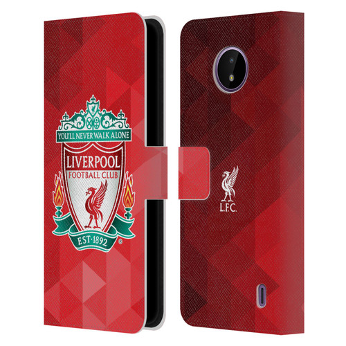 Liverpool Football Club Crest 1 Red Geometric 1 Leather Book Wallet Case Cover For Nokia C10 / C20