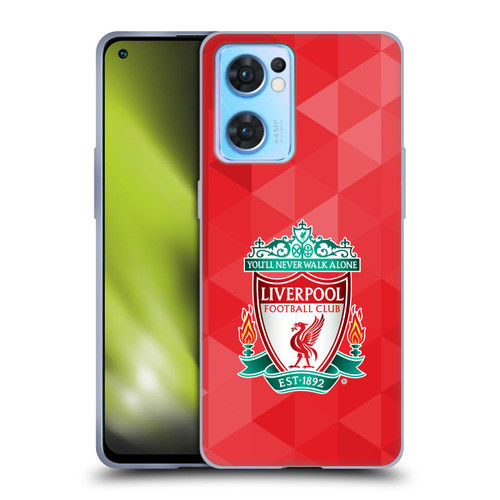 Liverpool Football Club Crest 1 Red Geometric 1 Soft Gel Case for OPPO Reno7 5G / Find X5 Lite