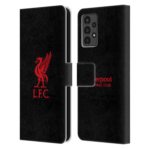 Liverpool Football Club Liver Bird Red Logo On Black Leather Book Wallet Case Cover For Samsung Galaxy A13 (2022)