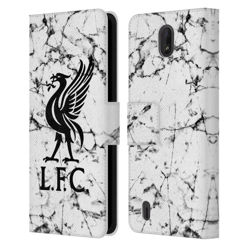 Liverpool Football Club Marble Black Liver Bird Leather Book Wallet Case Cover For Nokia C01 Plus/C1 2nd Edition