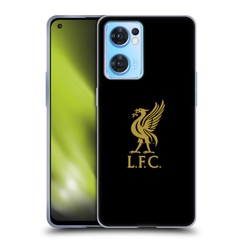 Liverpool Football Club Liver Bird Gold Logo On Black Soft Gel Case for OPPO Reno7 5G / Find X5 Lite
