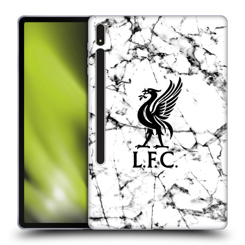 Liverpool Football Club Marble Black Liver Bird Soft Gel Case for Samsung Galaxy Tab S8 Plus