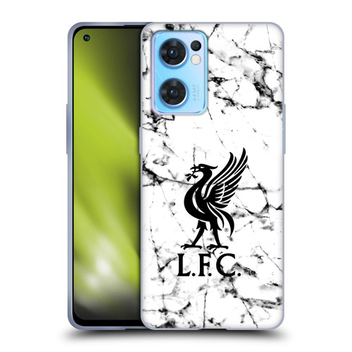 Liverpool Football Club Marble Black Liver Bird Soft Gel Case for OPPO Reno7 5G / Find X5 Lite