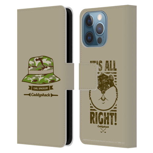 Caddyshack Graphics Carl Spackler Hat Leather Book Wallet Case Cover For Apple iPhone 13 Pro