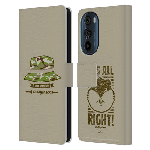 Caddyshack Graphics Carl Spackler Hat Leather Book Wallet Case Cover For Motorola Edge 30