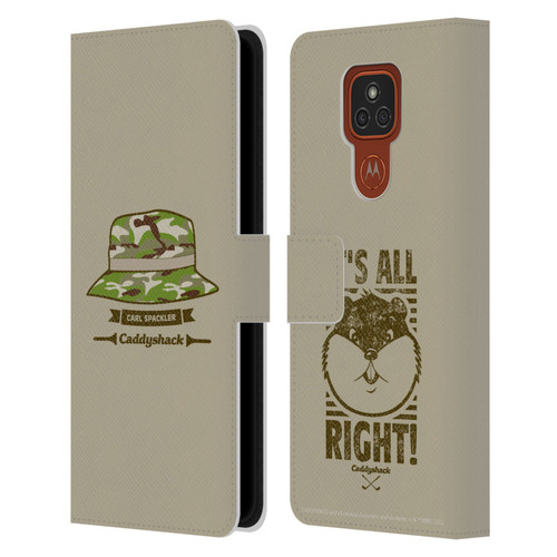 Caddyshack Graphics Carl Spackler Hat Leather Book Wallet Case Cover For Motorola Moto E7 Plus