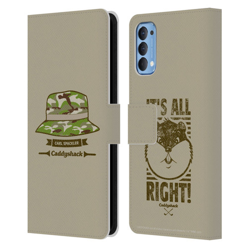 Caddyshack Graphics Carl Spackler Hat Leather Book Wallet Case Cover For OPPO Reno 4 5G