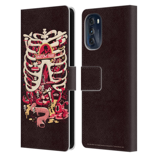 Rick And Morty Season 1 & 2 Graphics Anatomy Park Leather Book Wallet Case Cover For Motorola Moto G (2022)