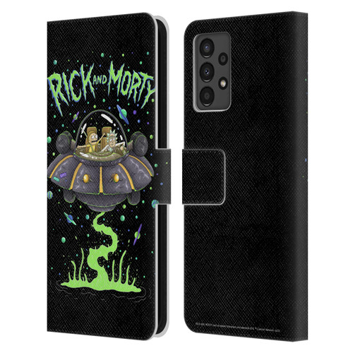 Rick And Morty Season 1 & 2 Graphics The Space Cruiser Leather Book Wallet Case Cover For Samsung Galaxy A13 (2022)
