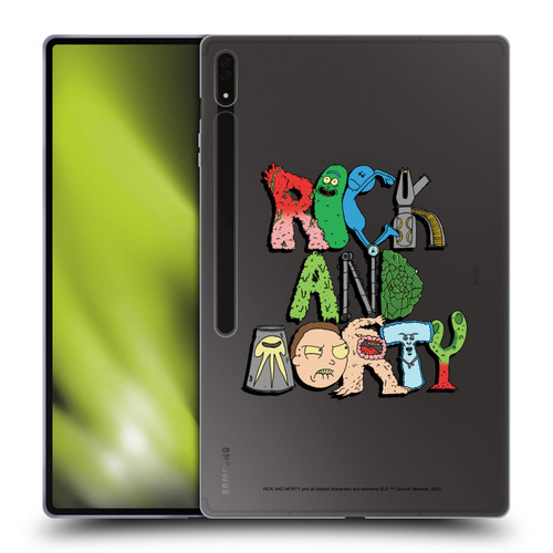 Rick And Morty Season 3 Character Art Typography Soft Gel Case for Samsung Galaxy Tab S8 Ultra