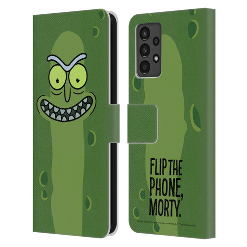 Rick And Morty Season 3 Graphics Pickle Rick Leather Book Wallet Case Cover For Samsung Galaxy A13 (2022)