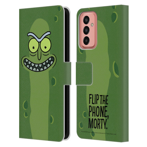 Rick And Morty Season 3 Graphics Pickle Rick Leather Book Wallet Case Cover For Samsung Galaxy M13 (2022)