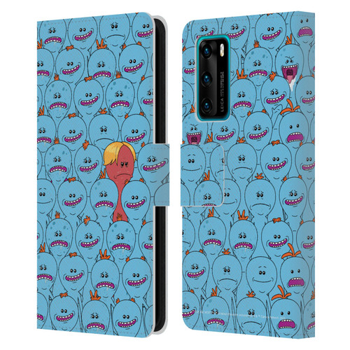 Rick And Morty Season 4 Graphics Mr. Meeseeks Pattern Leather Book Wallet Case Cover For Huawei P40 5G