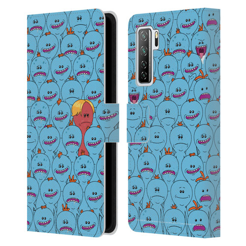 Rick And Morty Season 4 Graphics Mr. Meeseeks Pattern Leather Book Wallet Case Cover For Huawei Nova 7 SE/P40 Lite 5G
