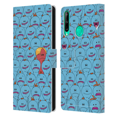 Rick And Morty Season 4 Graphics Mr. Meeseeks Pattern Leather Book Wallet Case Cover For Huawei P40 lite E
