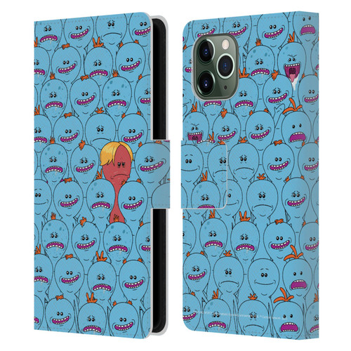 Rick And Morty Season 4 Graphics Mr. Meeseeks Pattern Leather Book Wallet Case Cover For Apple iPhone 11 Pro