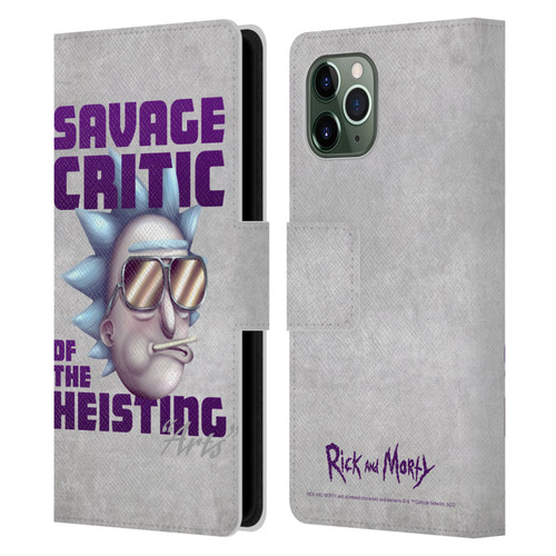 Rick And Morty Season 4 Graphics Savage Critic Leather Book Wallet Case Cover For Apple iPhone 11 Pro