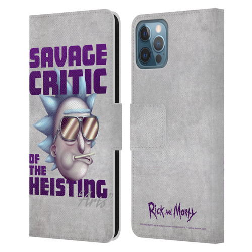Rick And Morty Season 4 Graphics Savage Critic Leather Book Wallet Case Cover For Apple iPhone 12 / iPhone 12 Pro