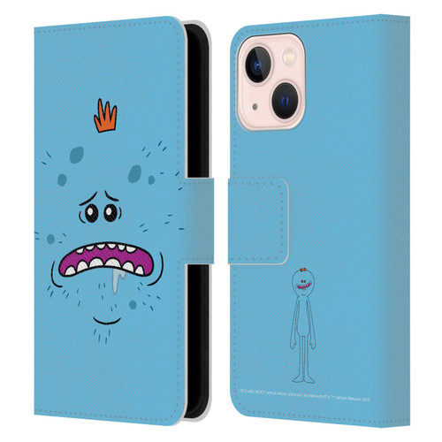 Rick And Morty Season 4 Graphics Mr. Meeseeks Leather Book Wallet Case Cover For Apple iPhone 13 Mini