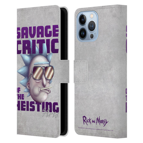 Rick And Morty Season 4 Graphics Savage Critic Leather Book Wallet Case Cover For Apple iPhone 13 Pro Max