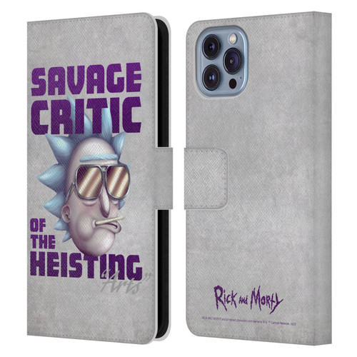 Rick And Morty Season 4 Graphics Savage Critic Leather Book Wallet Case Cover For Apple iPhone 14