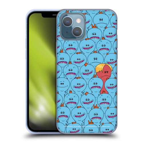 Rick And Morty Season 4 Graphics Mr. Meeseeks Pattern Soft Gel Case for Apple iPhone 13