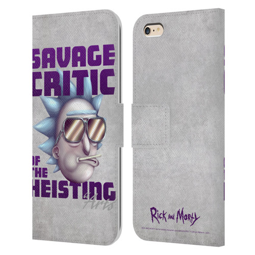 Rick And Morty Season 4 Graphics Savage Critic Leather Book Wallet Case Cover For Apple iPhone 6 Plus / iPhone 6s Plus