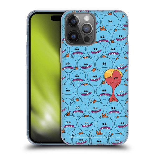 Rick And Morty Season 4 Graphics Mr. Meeseeks Pattern Soft Gel Case for Apple iPhone 14 Pro Max
