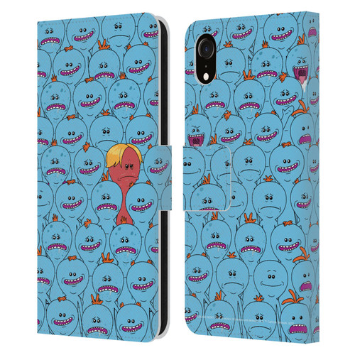 Rick And Morty Season 4 Graphics Mr. Meeseeks Pattern Leather Book Wallet Case Cover For Apple iPhone XR