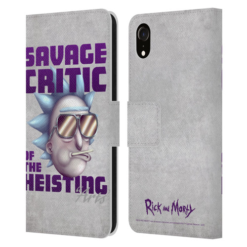 Rick And Morty Season 4 Graphics Savage Critic Leather Book Wallet Case Cover For Apple iPhone XR