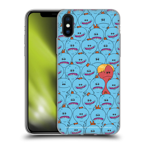 Rick And Morty Season 4 Graphics Mr. Meeseeks Pattern Soft Gel Case for Apple iPhone X / iPhone XS