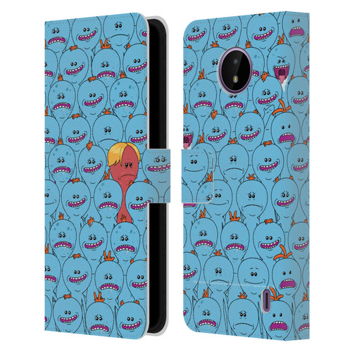 Rick And Morty Season 4 Graphics Mr. Meeseeks Pattern Leather Book Wallet Case Cover For Nokia C10 / C20