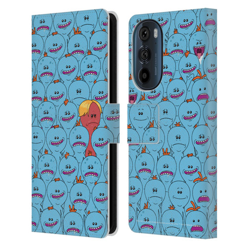 Rick And Morty Season 4 Graphics Mr. Meeseeks Pattern Leather Book Wallet Case Cover For Motorola Edge 30