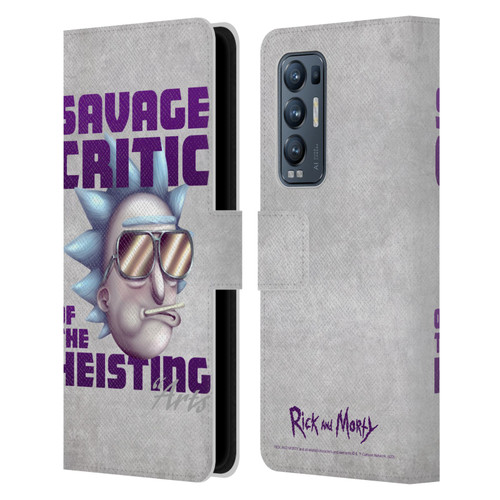 Rick And Morty Season 4 Graphics Savage Critic Leather Book Wallet Case Cover For OPPO Find X3 Neo / Reno5 Pro+ 5G