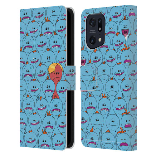 Rick And Morty Season 4 Graphics Mr. Meeseeks Pattern Leather Book Wallet Case Cover For OPPO Find X5