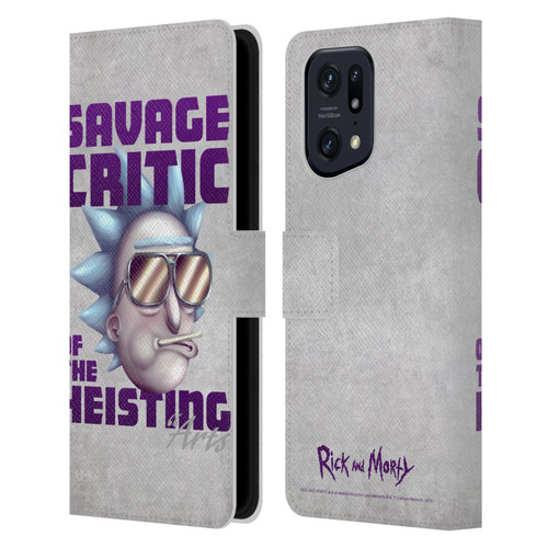 Rick And Morty Season 4 Graphics Savage Critic Leather Book Wallet Case Cover For OPPO Find X5 Pro