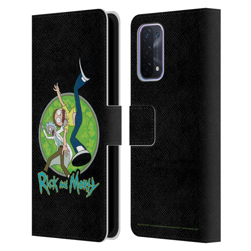 Rick And Morty Season 4 Graphics Character Art Leather Book Wallet Case Cover For OPPO A54 5G