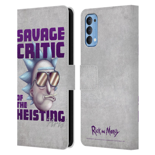 Rick And Morty Season 4 Graphics Savage Critic Leather Book Wallet Case Cover For OPPO Reno 4 5G