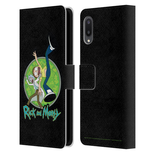 Rick And Morty Season 4 Graphics Character Art Leather Book Wallet Case Cover For Samsung Galaxy A02/M02 (2021)