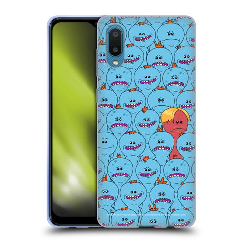 Rick And Morty Season 4 Graphics Mr. Meeseeks Pattern Soft Gel Case for Samsung Galaxy A02/M02 (2021)