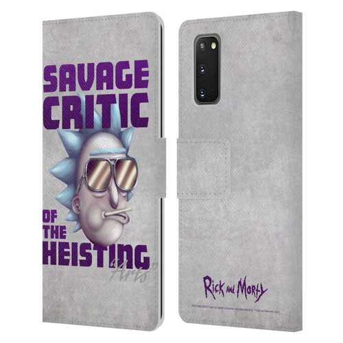Rick And Morty Season 4 Graphics Savage Critic Leather Book Wallet Case Cover For Samsung Galaxy S20 / S20 5G