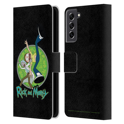 Rick And Morty Season 4 Graphics Character Art Leather Book Wallet Case Cover For Samsung Galaxy S21 FE 5G