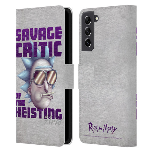 Rick And Morty Season 4 Graphics Savage Critic Leather Book Wallet Case Cover For Samsung Galaxy S21 FE 5G