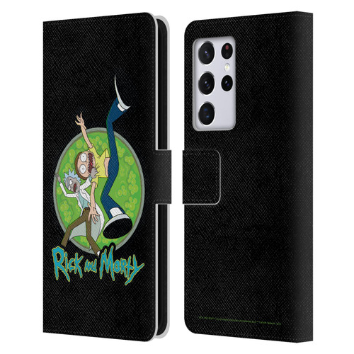 Rick And Morty Season 4 Graphics Character Art Leather Book Wallet Case Cover For Samsung Galaxy S21 Ultra 5G