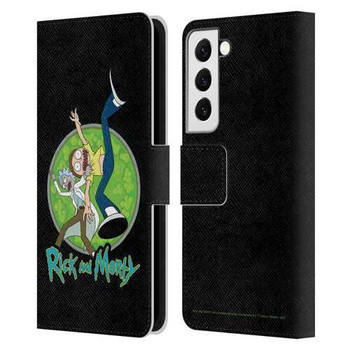 Rick And Morty Season 4 Graphics Character Art Leather Book Wallet Case Cover For Samsung Galaxy S22 5G