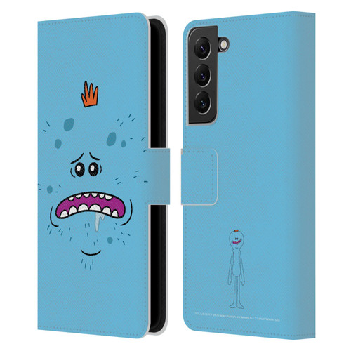Rick And Morty Season 4 Graphics Mr. Meeseeks Leather Book Wallet Case Cover For Samsung Galaxy S22+ 5G