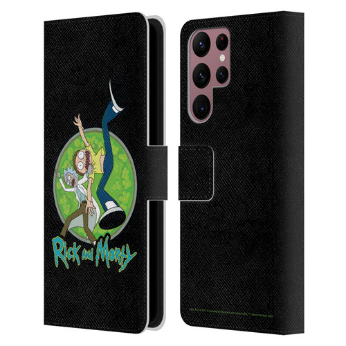 Rick And Morty Season 4 Graphics Character Art Leather Book Wallet Case Cover For Samsung Galaxy S22 Ultra 5G