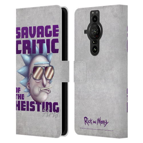 Rick And Morty Season 4 Graphics Savage Critic Leather Book Wallet Case Cover For Sony Xperia Pro-I